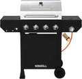Nexgrill Classic Gasbarbecue met 4 branders en zijbrander, premium roestvrij stalen Even-heat-systeem, tuin- en balkonbarbecue, evenementen