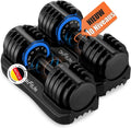 DH FitLife Halterset, verstelbare korte halters, 4 tot 25 kg met 10 gewichtsniveaus, halterset, korte halter met gewichten, dumbbellset voor mannen en vrouwen(2 x 12 kg)