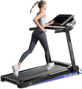 YPOO Loopband voor thuis, inklapbare loopband met helling 8%, loopband, stil tot 13 km/u, met groot loopvlak, 2,5 HP Treadmill voor thuis met led-display en app, maximale belasting 140 kg(8% helling)