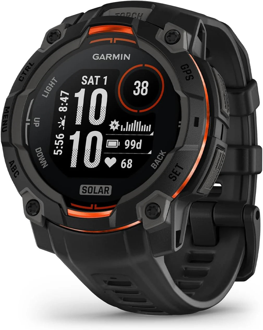 Garmin Instinct 3-45mm - Robuust design - SOLAR - Ingebouwde sportapps - LED-zaklamp - 10ATM - Onbeperkte batterijduur met zonne-energie - Black