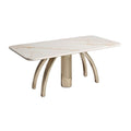 Moderne Marmeren Eettafel met Uniek Design en Gestroomlijnde Poten