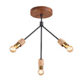 Moderne Hanglamp met Drie Lichten en Houten Plafondbevestiging