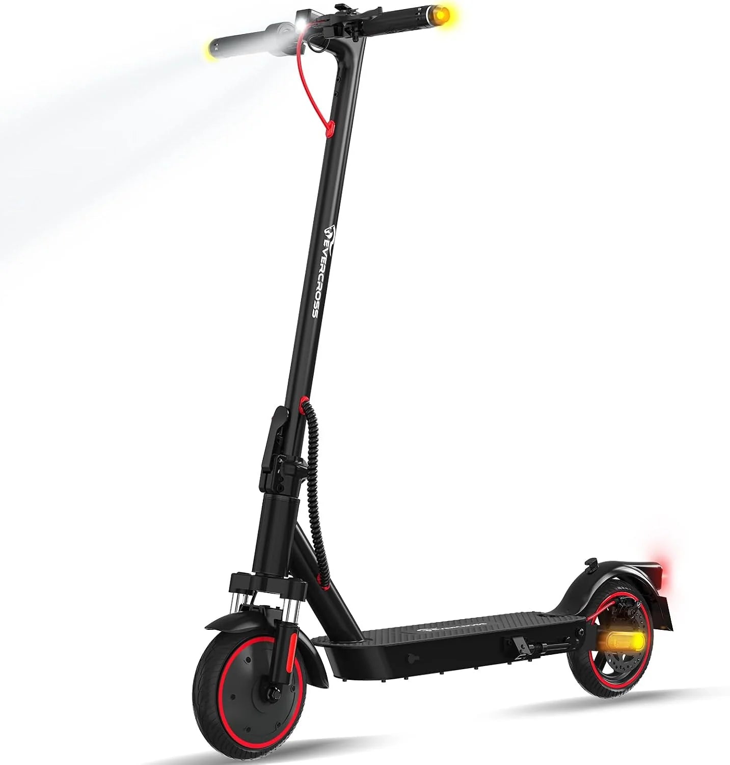 EVERCROSS EV85F Elektrische step voor volwassenen, 8,5 inch, elektrische step, opvouwbaar, app, motor 350 W, accu 7,8 Ah, gewicht 15 kg, maximale belasting 120 kg, dubbele rem, dubbele schokdempers(Zwart)