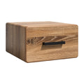 Moderne Houten Nachttafel met Lades en Zwart Handvat