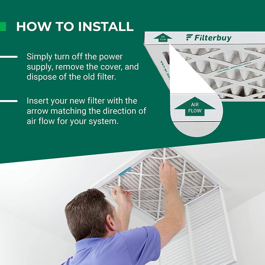 Filterbuy 14x25x1 MERV 11 Pleated HVAC AC Furnace Air Filters (4-Pack)