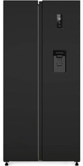 PKM SBS480NFWDBJ Koel-vriescombinatie, Side by Side, zwart, 444 liter netto-inhoud, energie-efficiëntieklasse E, snelvries-modus, NoFrost, display, touch control, waterdispenser