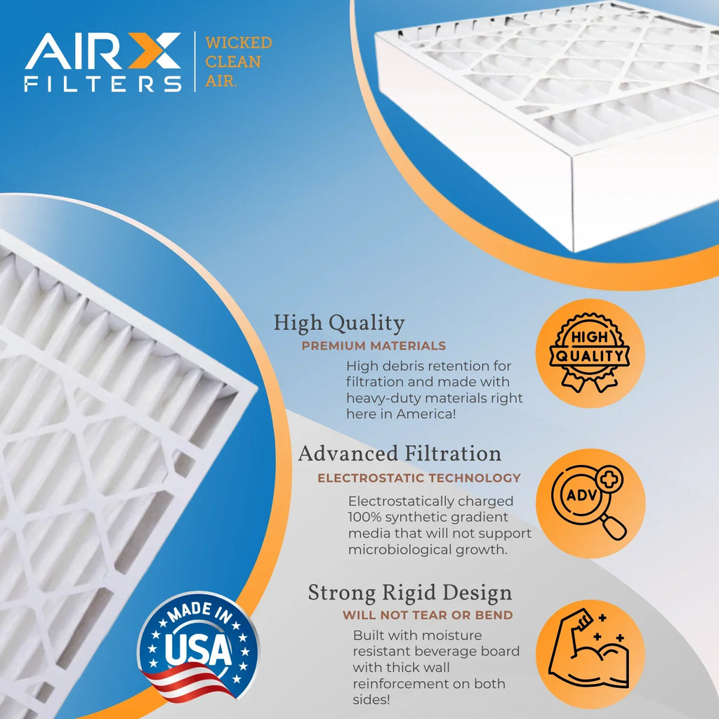 20x25x5 Air Filter MERV 13 Comparable to MPR 1500 - 2200 & FPR 9 suitable with Honeywell FC100A1037 Premium USA Made 20x25x5 Furnace Filter 1 Single Filter by AIRX FILTERS WICKED CLEAN AIR.
