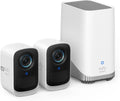 eufy Security S300 eufyCam 3C, 2 beveiligingscamera's voor buiten, draadloos, 4K-camera, uitbreidbare lokale opslag tot 16 TB, AI-gezichtsherkenning, schijnwerper, nachtzicht, geen maandelijkse kost(2-Cam Kit)