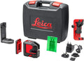 Leica Lino L2G – kruislijnlaser met Li-Ion accu, oplader, innovatieve magnetische adapter en wandhouder in koffer (groene laser, werkbereik: 35 m)