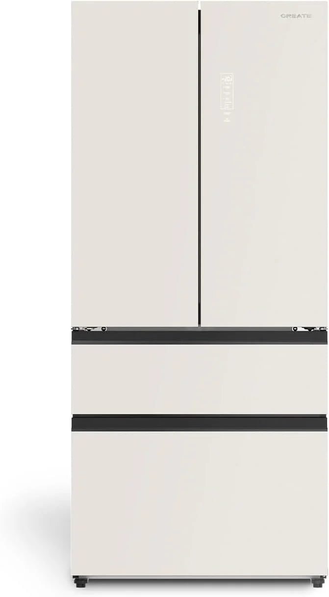 CREATE FRIDGE STUDIO COMBI PRO FLEX 401 / koelkast in Italiaanse stijl 401L gebroken wit / 60 x 63,8 x 190,9 cm / No Frost, Space Pro en Care +, vakantiemodus, Touch Electronic, 158 W(Gebroken wit/Frans DOOR PRO 509L)