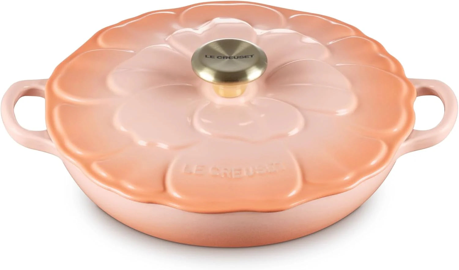 Le Creuset Signature geëmailleerde gietijzeren bloemblaadjes braadpan, 2.25qt., Coastal Blue(Peche)