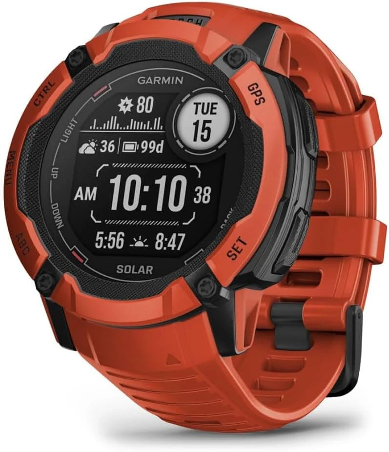 Garmin Instinct 2X Solar - 50mm - Oneindige batterijduur met Solar(50mm/Vlam Rood)