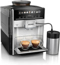 Siemens, EQ6 plus s500, TE655203RW, volautomatische koffiemachine, melksysteem, 12 koffiespecialiteiten, automatische zelfreiniging van het melksysteem, keramische molen, touchscreen, melkcontainer(TE653M11RW)
