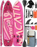 Peddelboards voor het gezin, 12 'opblaasbaar stand-up paddleboard met kajakombouwkit, complete SUP-set paddleboards voor volwassenen, met enkel/dubbele peddel, kajakstoel en meer accessoires