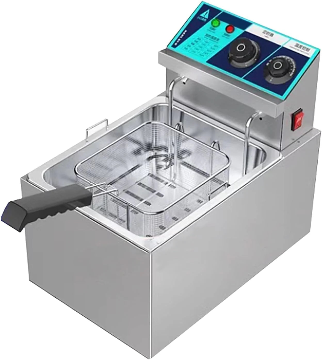 Elektrische Frituurpan Met Mandje, Krachtige Commerciële Frituurpan Met Slimme Timer- En Temperatuurregeling.,63 * 42.5 * 31.5cm(3000W)(44.5*29.5*38.5cm(2500W))