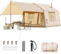 Ytaoeo Opblaasbare Tent Openlucht het kamperen tent voor 6-8 personen met schoorsteen het openen Opblaasbare het kamperen tent gemaakt van waterdichte Oxford stof Air glamping tenten(6 personen + luifel/3.2x2.5x2.1m)