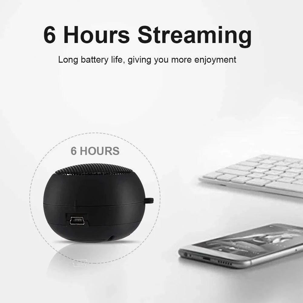 Portable Speaker, Mini USB Speaker with 3.5mm Jack on Bottom for Mobilephone PC Laptop MP3(Black)