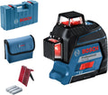 Bosch Professional bouwlaser GLL 3-80 (rode laser, binnenafwerking, werkbereik: tot max. 30 m, 4x batterij, AA, in transportkoffer), 142 x 84 x 149 cm, Blauw(GLL 3-80)