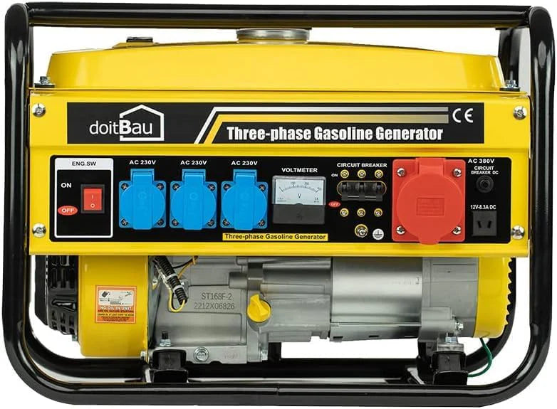 Stroomgenerator met benzine, stroomgenerator met accessoires, noodstroomaggregaat stil, 2/5 stopcontacten, 3 x 230 V, 1 x 400 V, 1 x 12 V, 7 pk stroomgenerator (5 stopcontacten (2500W WS2500))(5 stopcontacten (3000 W YFG3500))