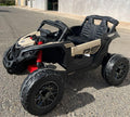 Buggy 24 V, Can-Am Maverick, 1-zits, 4 x 4 (motoren 200 W), leer, MP4 TV, RC. Volledige optie - INDA37-LI-CA003rs (zwart)