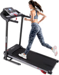 SereneLife, Loopband voor Thuis, Stille Walking Pad, Compacte Treadmill met Schokabsorptie, LED Display, Draagbare Loopmachine, Tot 120 kg Belastbaar(Loopband met Helling, Zwart)