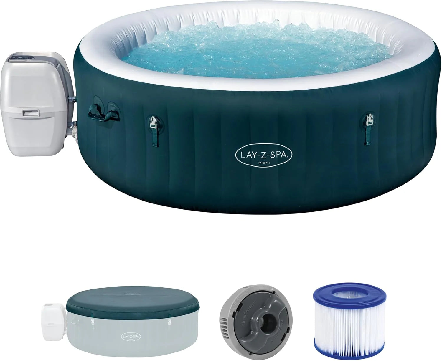 Bestway 6001D Lay-Z-Spa Miami AirJet energiebesparende whirlpool 4-6 personen blauw
