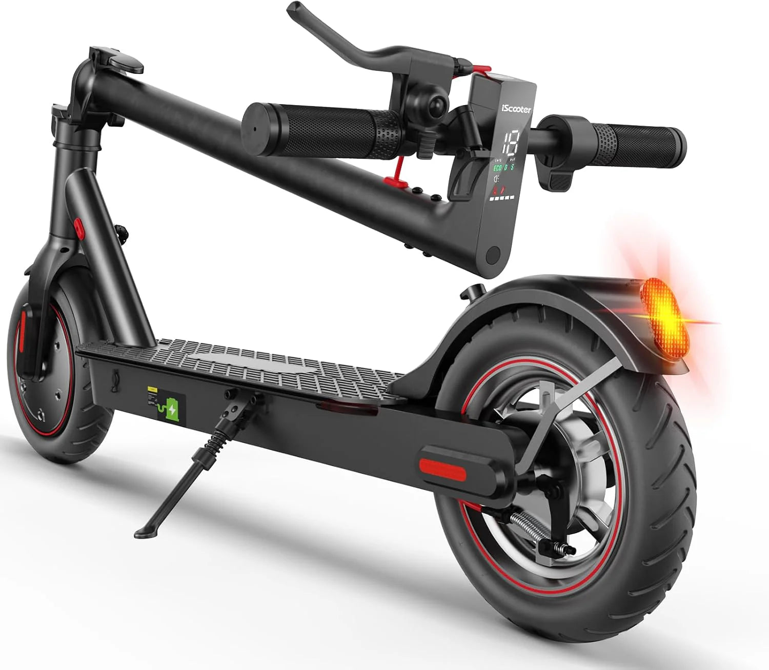 iScooter Opvouwbare elektrische step 8,5 inch voor jongeren en volwassenen, 35O-motor, bereik 30 km, max. 25 km/u, belasting 100 kg, dubbele remmen, 3 spraakmodi, dagelijks reizen
