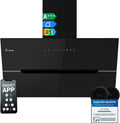 KKT KOLBE afzuigkap 90 cm | 782 cbm/h circulatie afvoer | kopvrij | wandkap | zwart glas | slimme WiFi-app WLAN | RGBW-LED-verlichting | ECCO9005SM