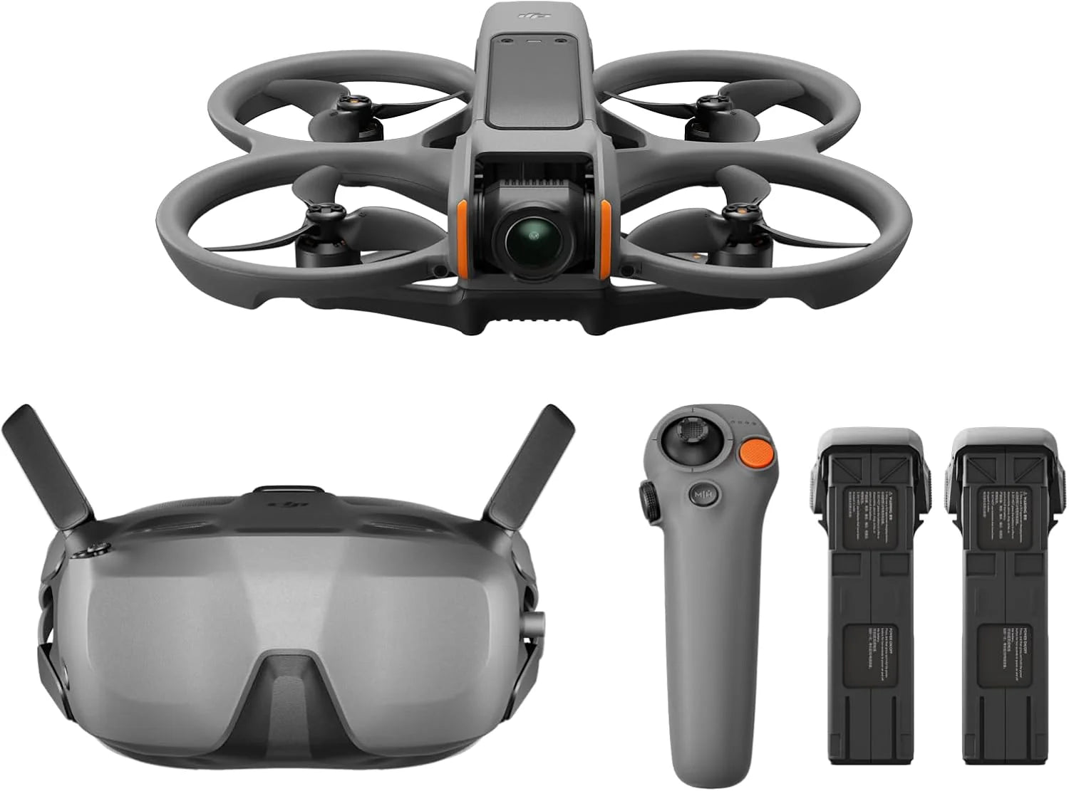 DJI Avata 2 Fly Smart Combo (drie accu's), FPV-drone met 4K-camera, een meeslepende vliegervaring, ingebouwde propellerbescherming, 155° FOV, cameradrone met Goggles N3 en RC Motion 3