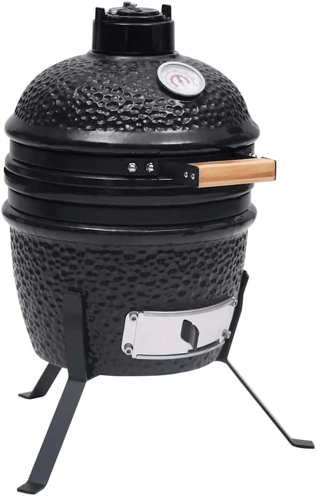 vidaXL Kamado barbecue 2-in-1 56 cm keramiek rood(Zwart)