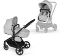 CYBEX Gold kinderwagen EOS 2-in-1, reissysteem, vanaf de geboorte tot 22 kg (ca. 4 jaar), Moon Black(Lava Grey)