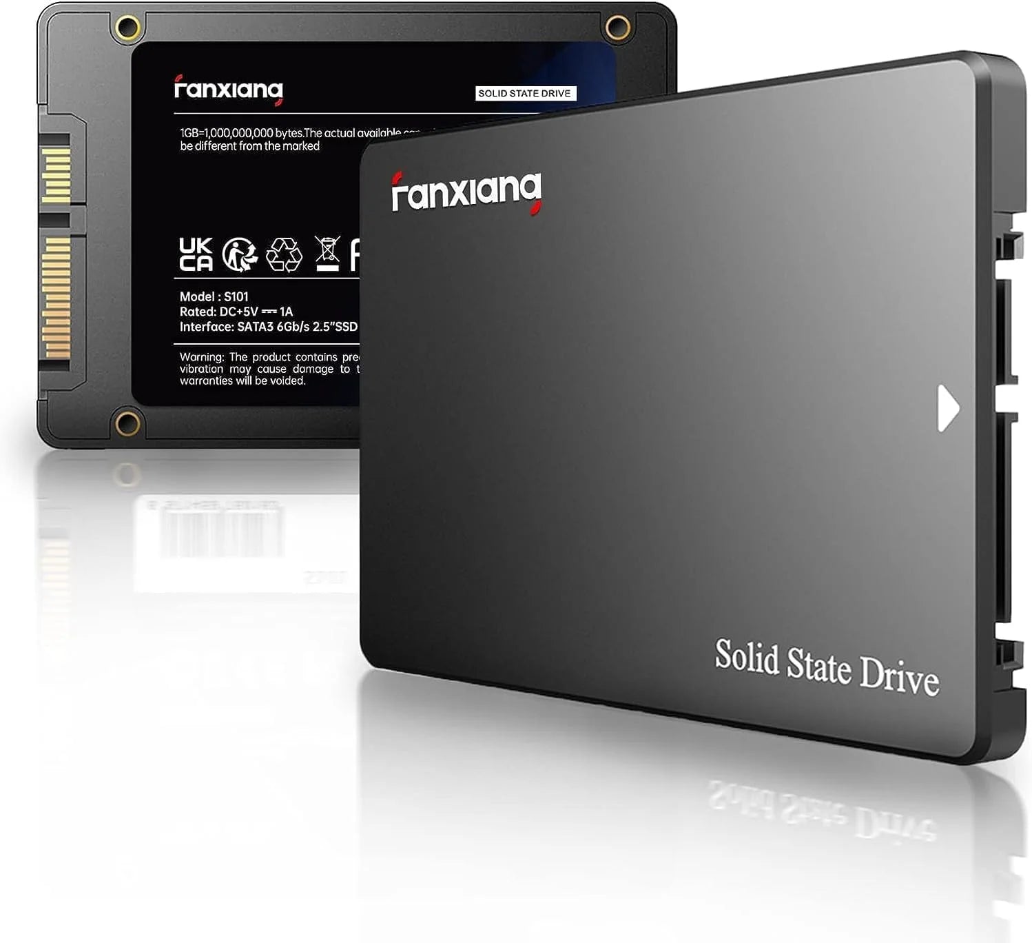 fanxiang S101 4TB SSD SATA III 6 GB/s 2,5 inch interne SSD harde schijf, leessnelheid tot 550 MB/sec, compatibel met laptops en desktop-pc's (zwart)(256GB/S101)